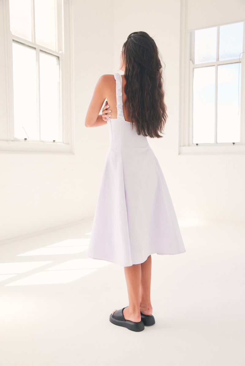 Maddy Midi Dress in White