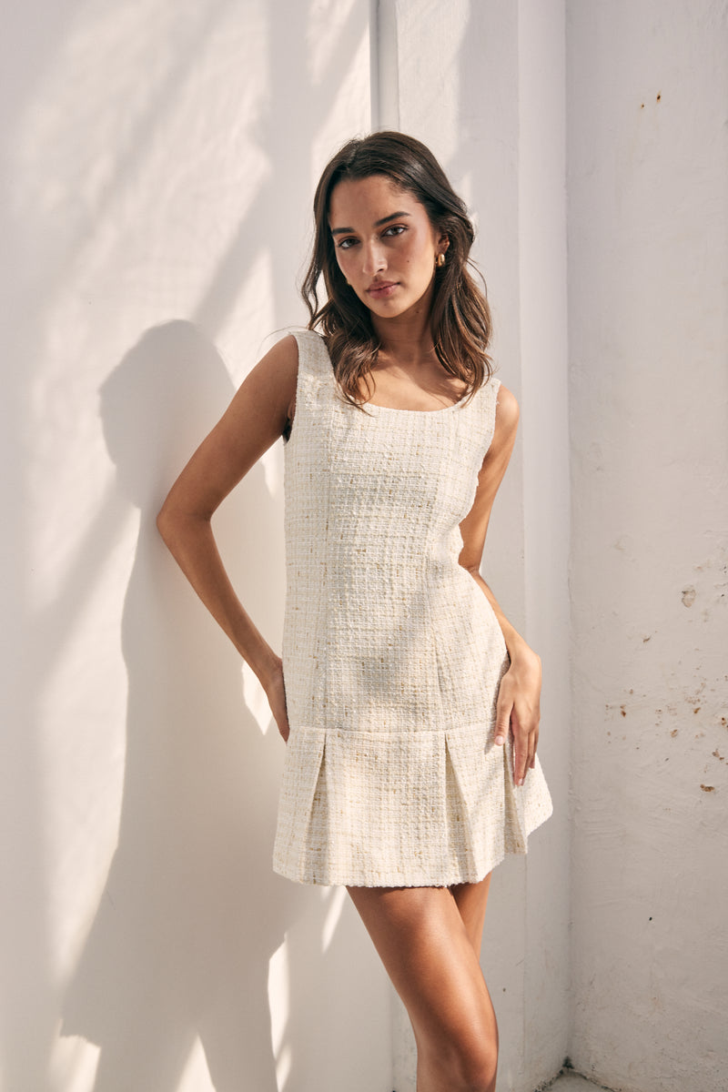 Danni Tweed White Dress