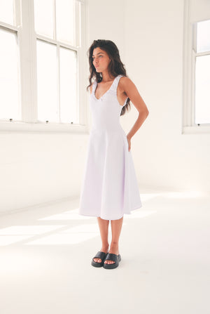 Maddy Midi Dress in White