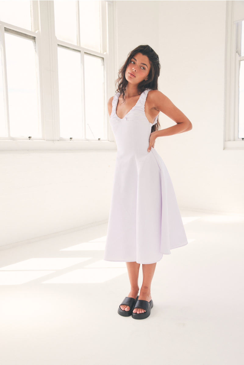 Maddy Midi Dress in White