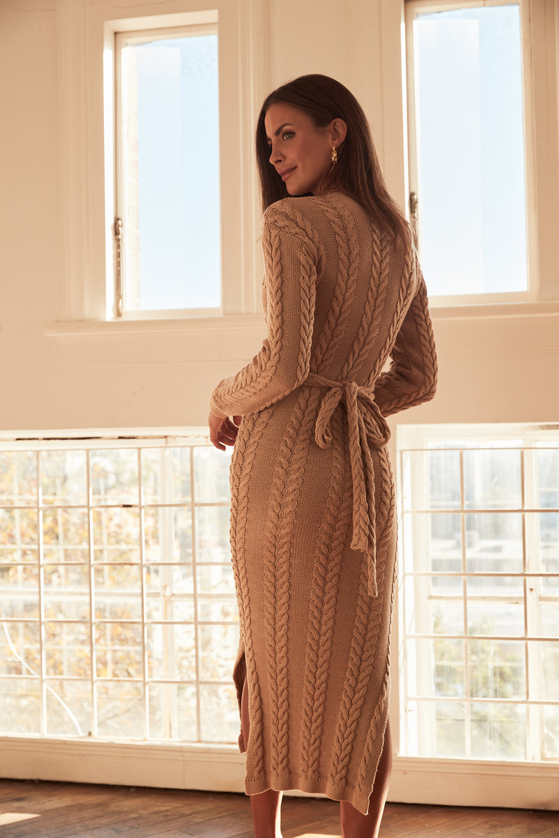 Kortnee Cable Knit Dress