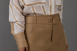 Upper Eastside Leather Look Mini Skirt