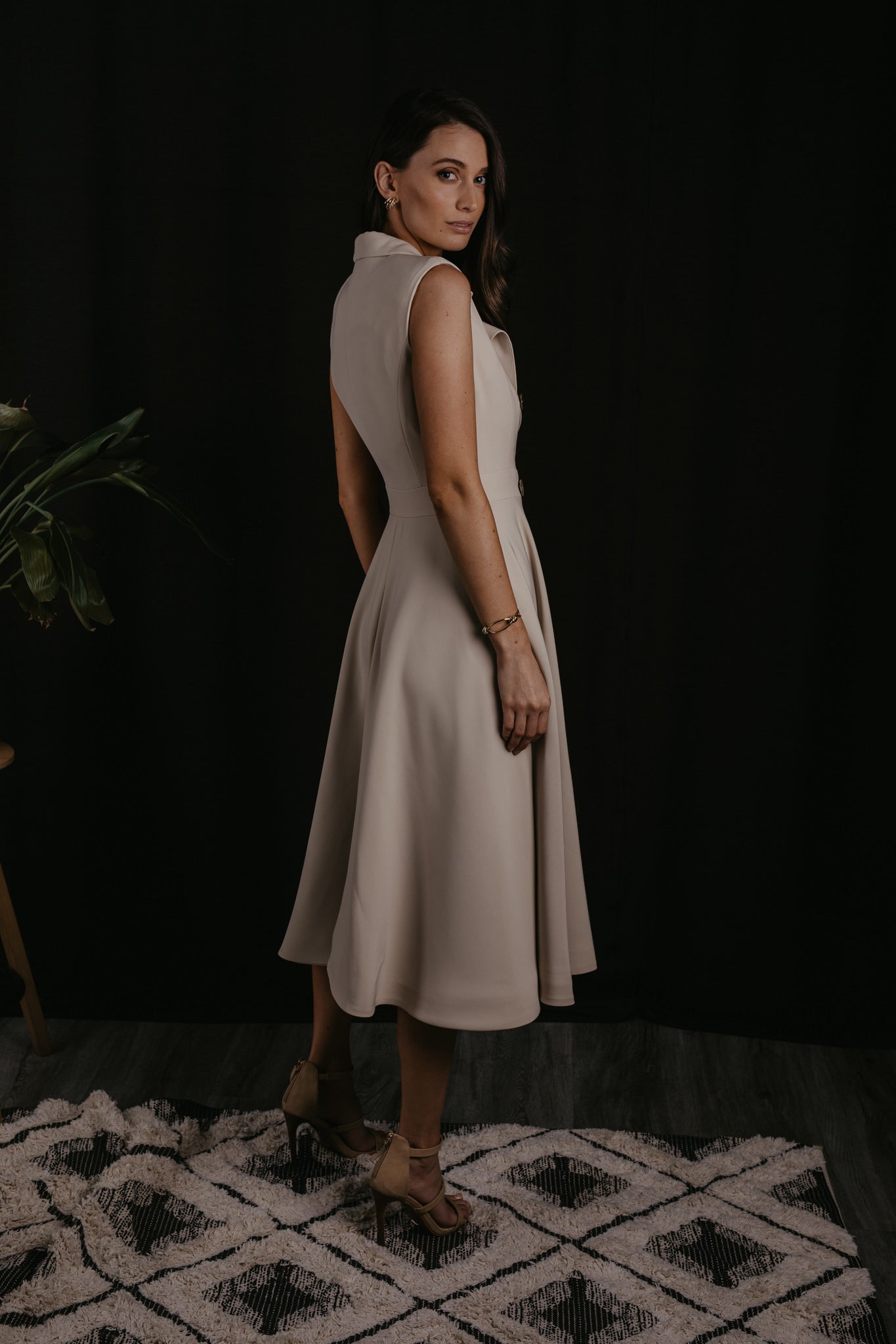 Rhodes Sleeveless Midi Cream Dress – SJ COLLECTION