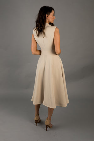 Rhodes Sleeveless Midi Cream Dress