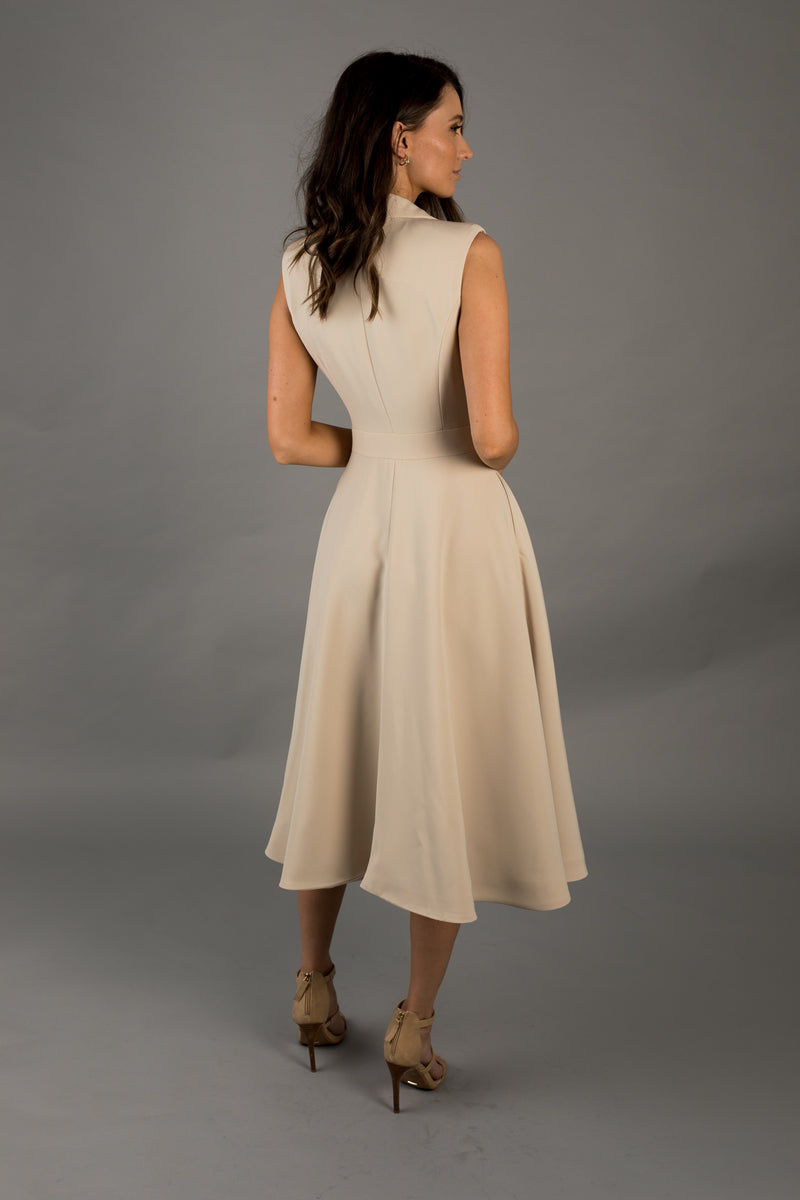 Rhodes Sleeveless Midi Cream Dress