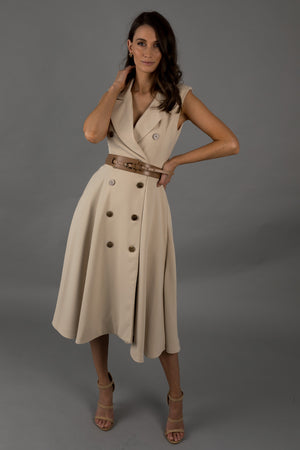 Rhodes Sleeveless Midi Cream Dress