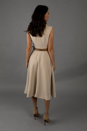 Rhodes Sleeveless Midi Cream Dress